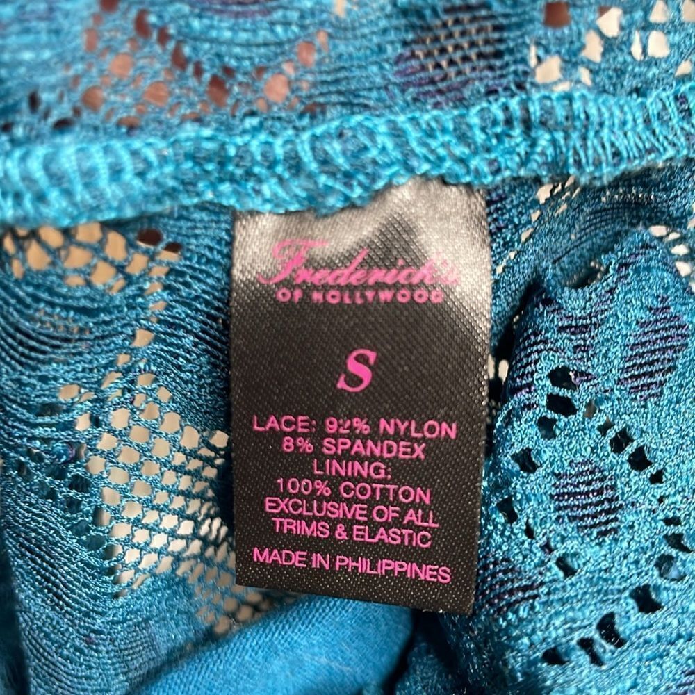 Fredericks Plunge Front Jessica Lace Teddy TEAL Small - Picture 6 of 8